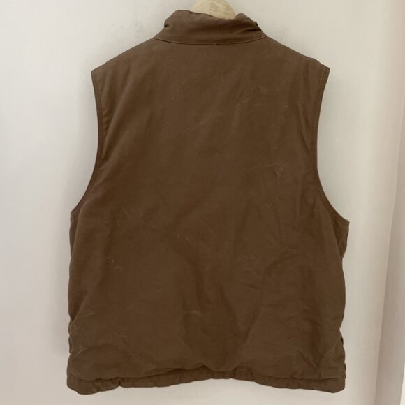 RIDGECUT TOUGHWEAR Canvas Vest Men's XL Brown Plaid Fleece Lining Workwear - Picture 4 of 8